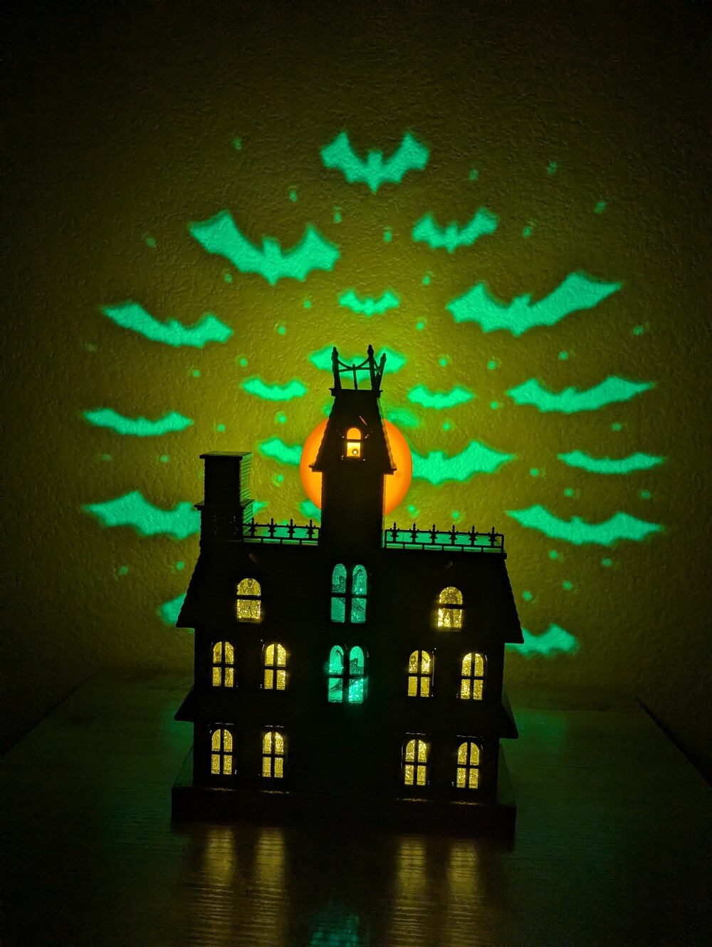 Cracker Barrel Haunted House with Bat Projector
